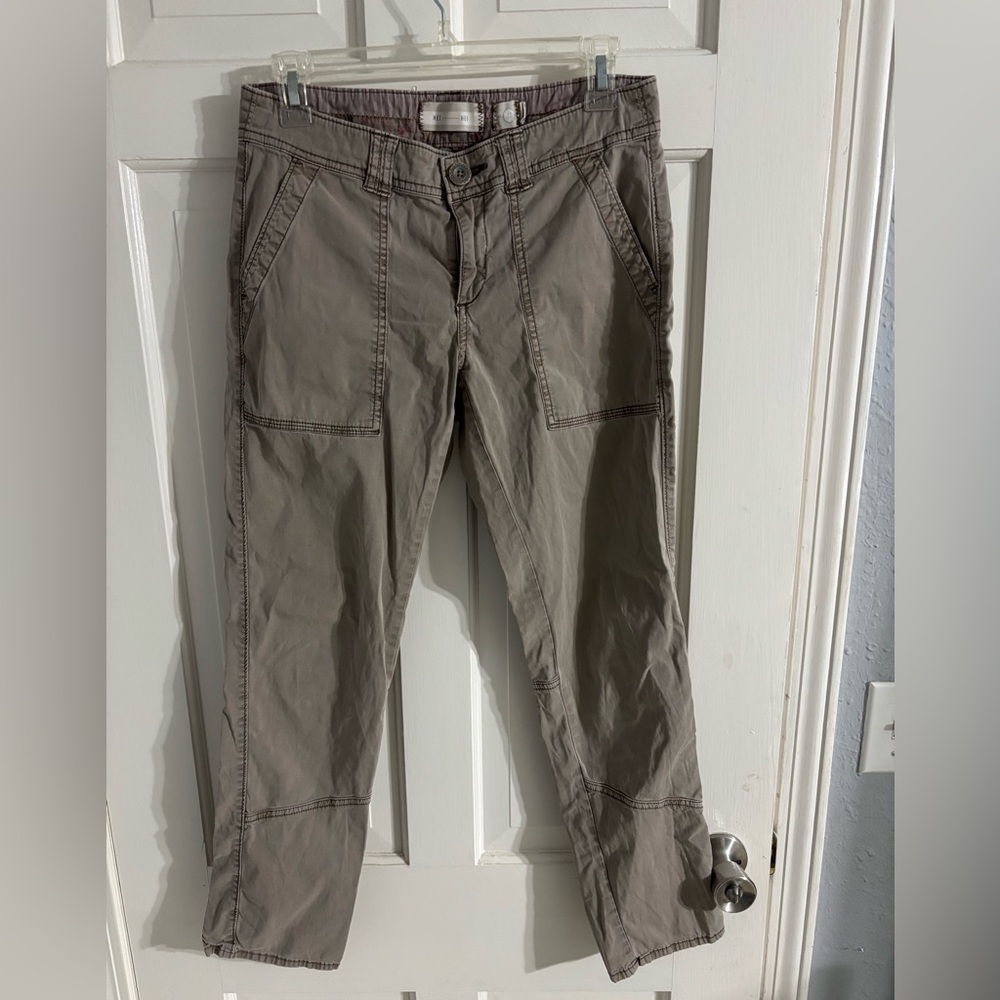Anthropologie Hei Hei Darby Roll Ups Kahki Straight Leg Utility Chino Pants 27